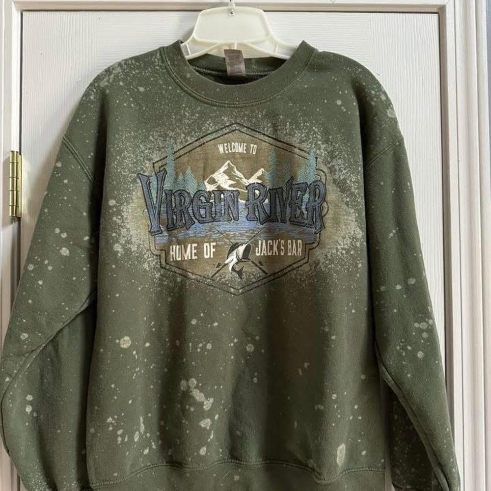 Virgin River Green Crew Sweater